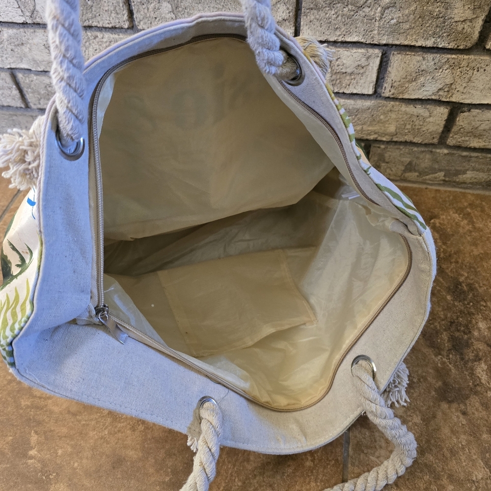 Multicolored Elsie & Zoey Canvas Beach Tote View 3